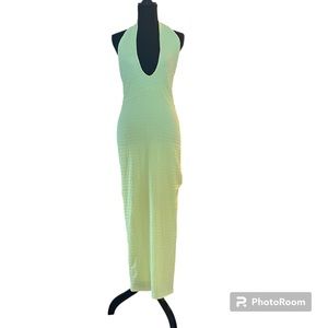 SHEIN Yellow Halter Maxi Dress US Size M